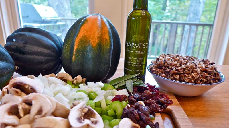 Mushroom and Sage Stuffed Acorn Squash | Becky's Mindful Kitchen